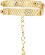 SAVVY CIE JEWELS Cubic Zirconia Mesh Chain Double Wrap Bracelet