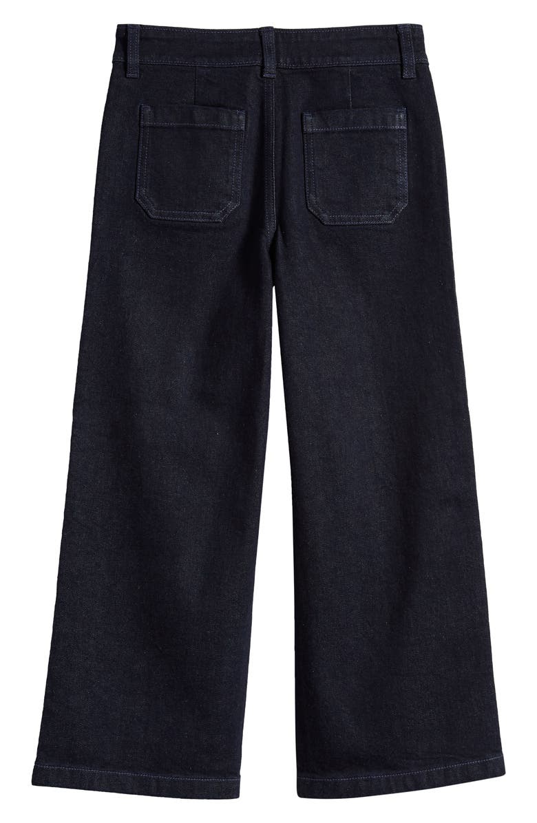Nordstrom Kids' Crop Wide Leg Jeans, Alternate, color, Dark Blue Wash