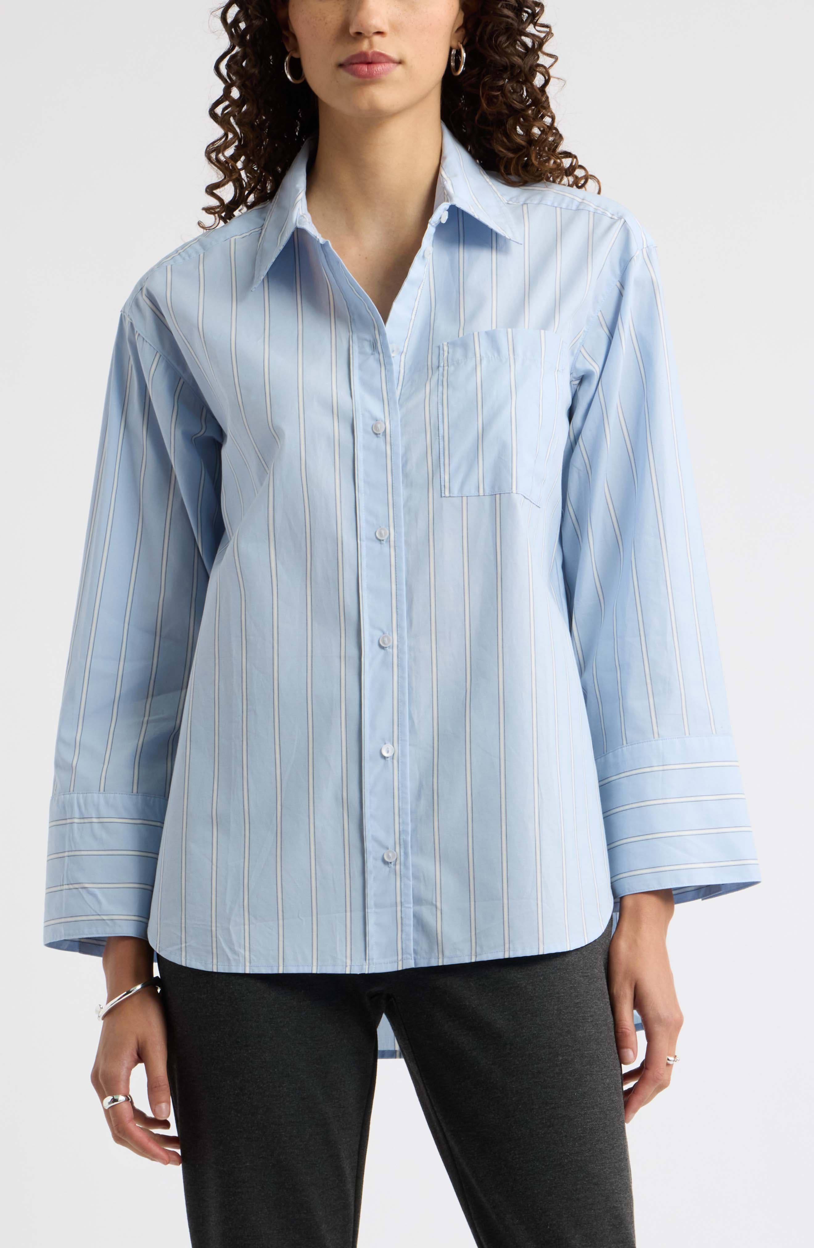 BLUE- IVORY MEGAN STRIPE