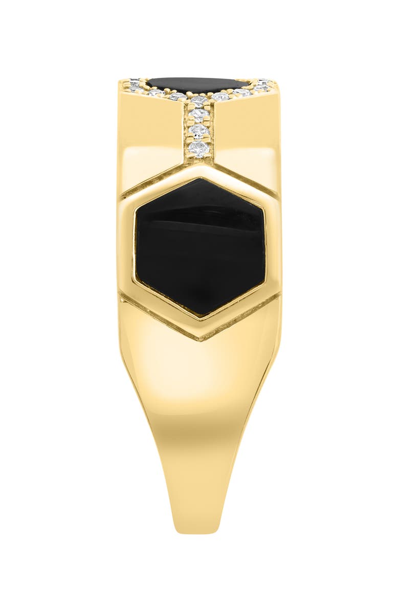 EFFY 14K Yellow Gold Onyx & Diamond Ring, Alternate, color, Black