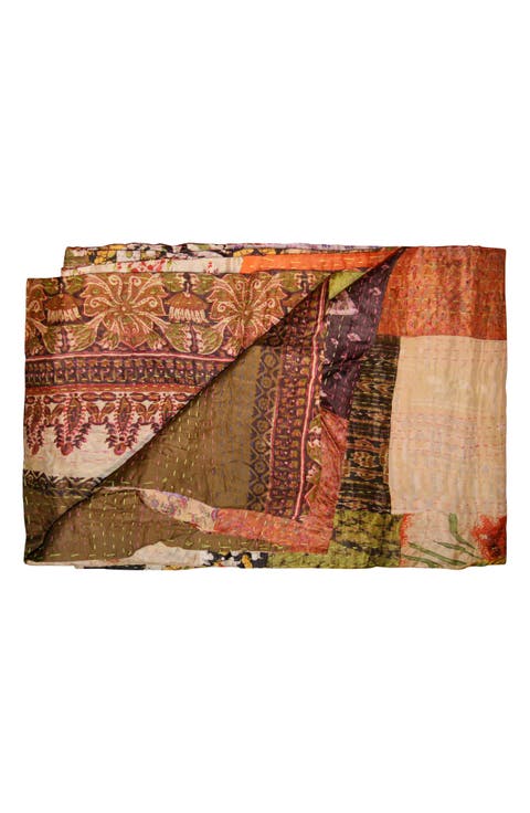 Kantha Silk Blend Throw Blanket