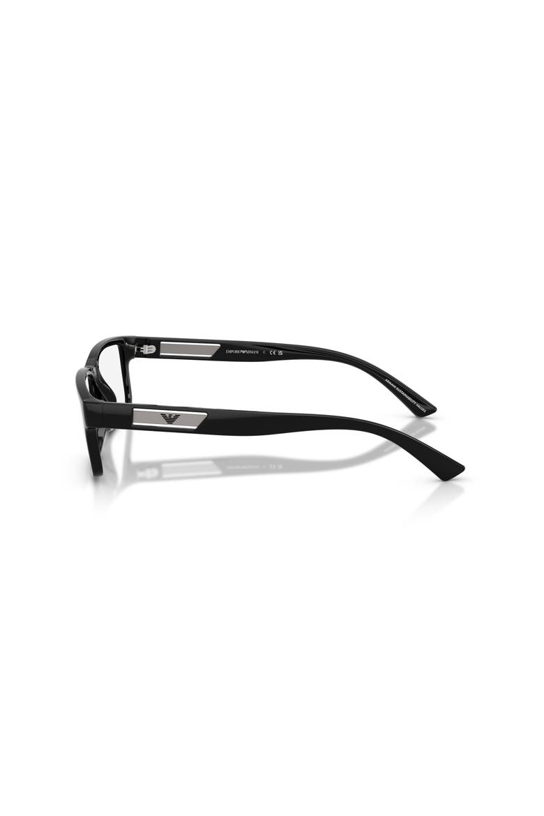 55mm Rectangle optical glasses, Alternate, color, Black/ Silver