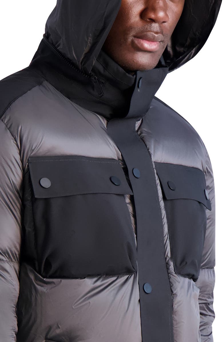 KARL LAGERFELD PARIS Mixed Media Quilted Coat, Alternate, color, 