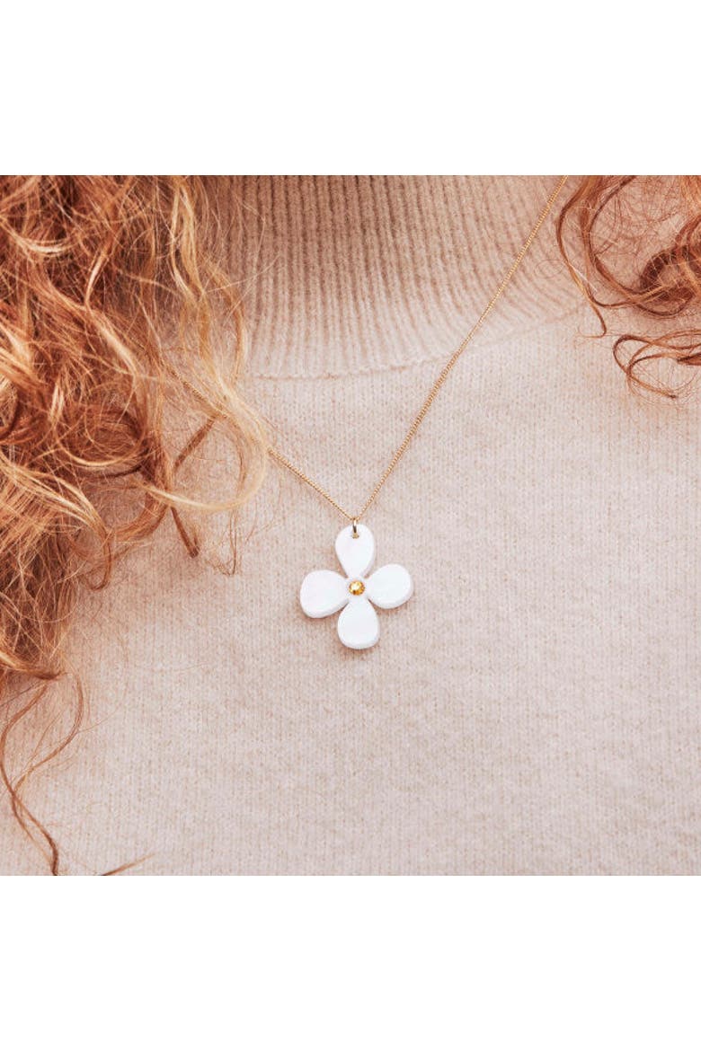 Daisy Pendant Necklace - Summer White, Alternate, color, Summer White