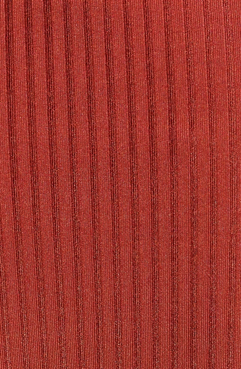 Robin Piccone Angela High Waist Rib Bikini Bottoms, Alternate, color, Spice