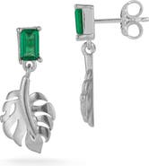 SPHERA MILANO Cubic Zirconia Leaf Drop Earrings