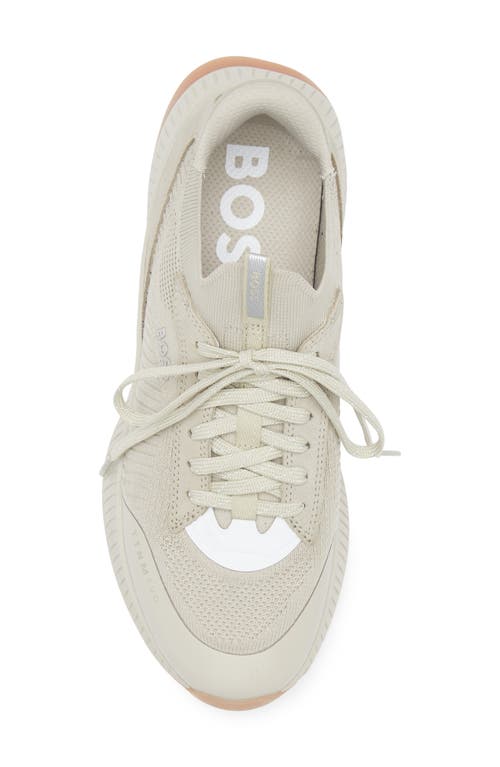 Hugo Boss Boss Ttnm Evo Stretch Fabric Sneakers With Almond Toe In Multi