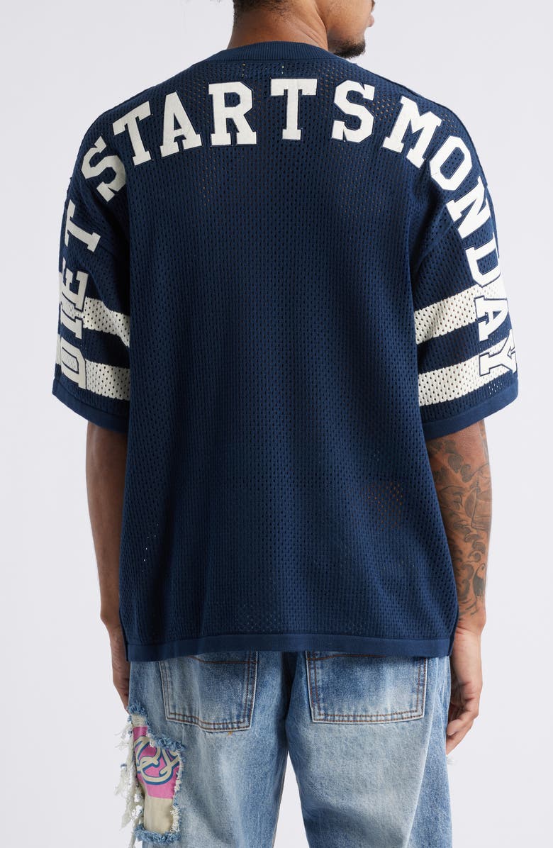 DIET STARTS MONDAY '84 Appliqué Mesh Cotton Graphic Jersey, Alternate, color, 