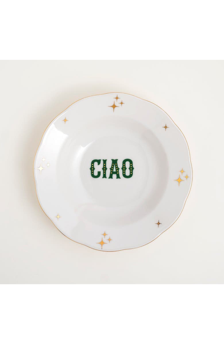 Zsa Zsa Zsu Emet Porcelain Supplate With Gold Rim 9 In, Main, color, 