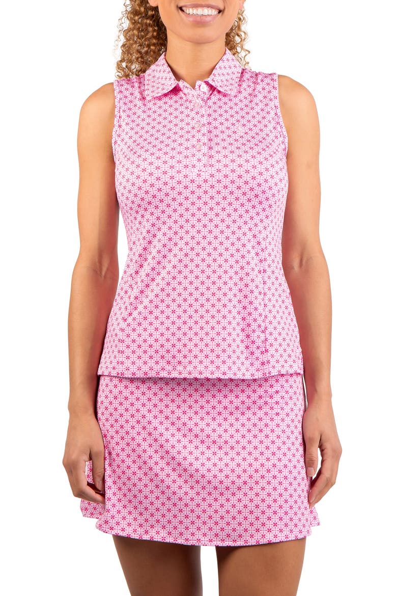 Geo Floral Polo Tank, Main, color, PINK
