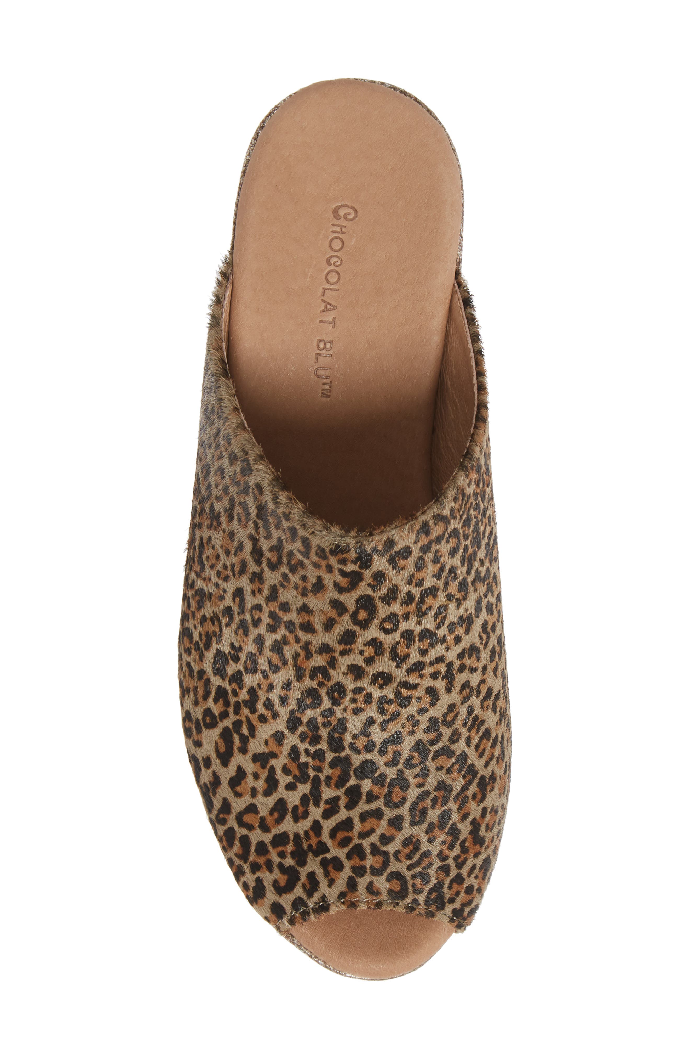 Yiona Genuine Calf Hair Wedge Slide Sandal, Alternate, color, GREY LEOPARD CALF HAIR