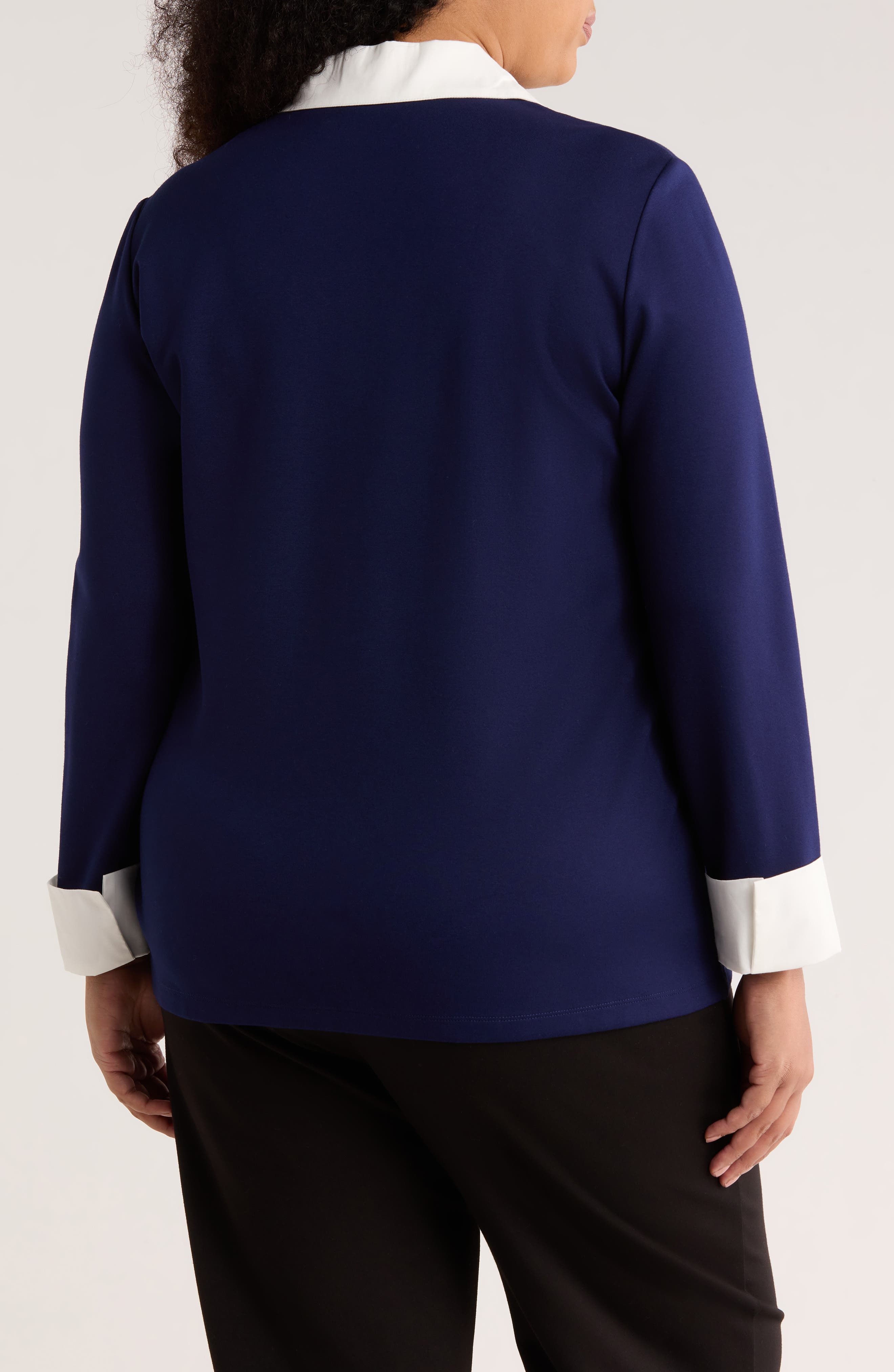 Mixed Media Collar Sweater - image 2