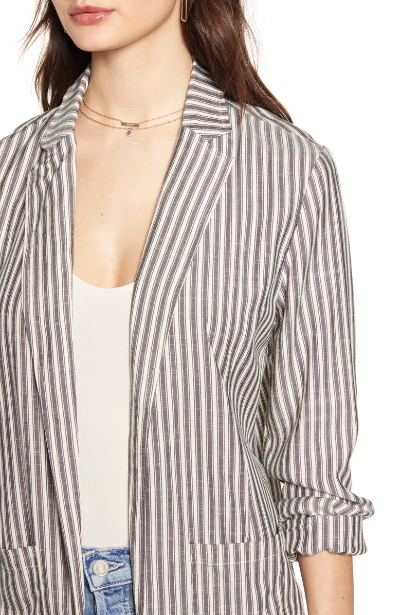 JACK BY BB DAKOTA The Girlfriend Ticking Stripe Blazer, Alternate, color,