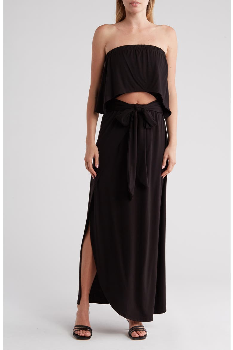 Front Cutout Maxi Dress, Main, color, BLACK