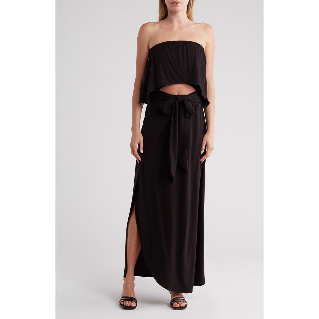 GO COUTURE Front Cutout Maxi Dress in Black at Nordstrom Rack, Size Medium