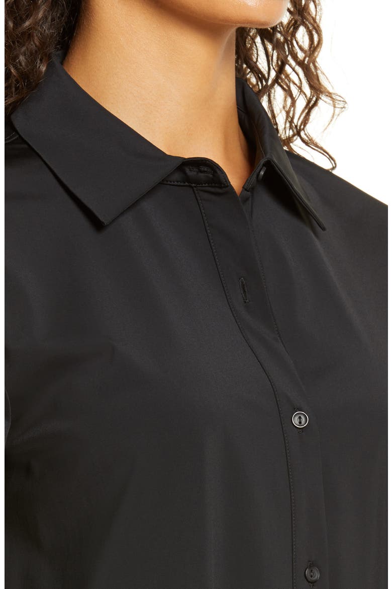 'Lyssentials Connie Slim Fit Button-Up Shirt, Alternate, color, BLACK