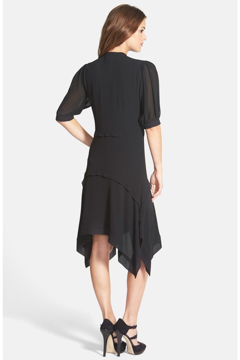 Puff Sleeve Dress, Alternate, color, BLACK