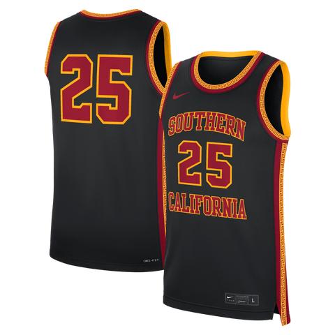 Men's Nike #25 Black USC Trojans Alternate Replica Basketball Jersey