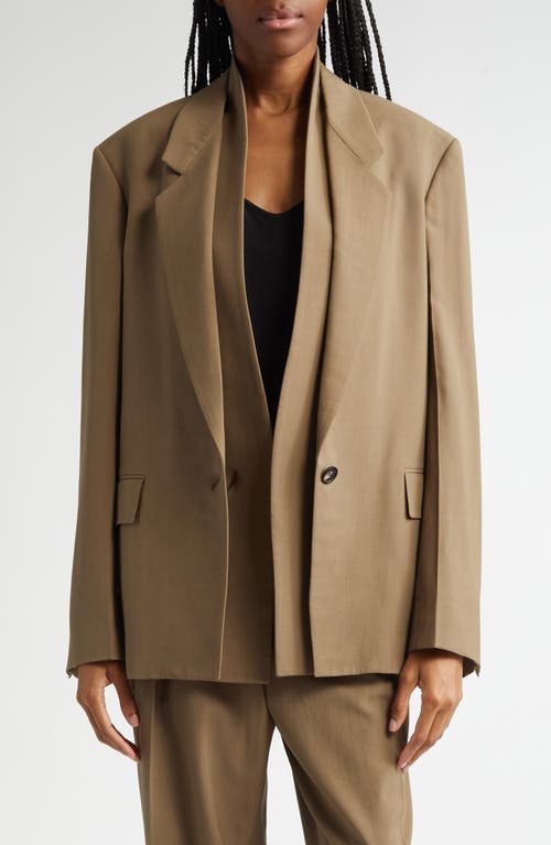 Ferragamo Double Lapel Blazer In Lead Green