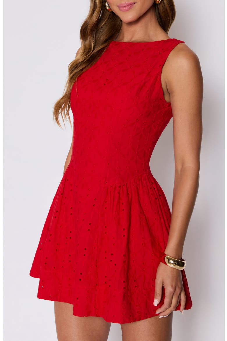 Paige Eyelet Minidress (Nordstrom Exclusive), Alternate, color, RED