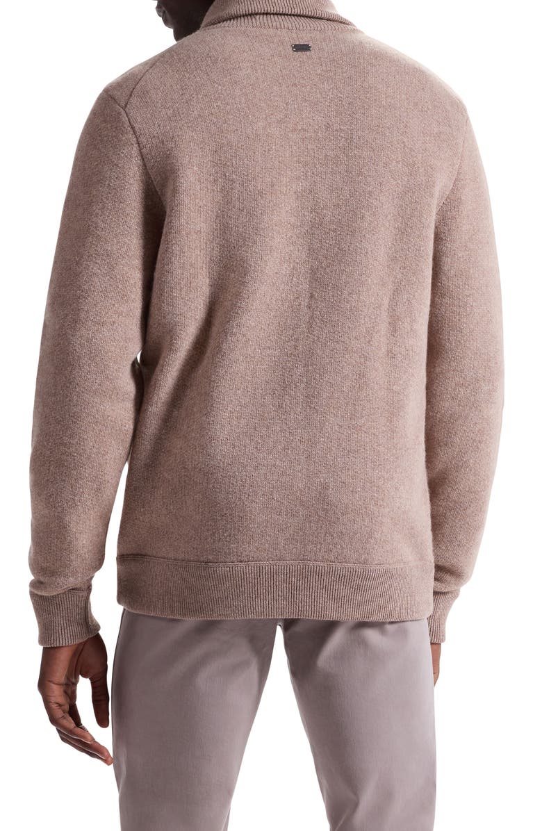 Bugatchi Wool Blend Zip Cardigan, Alternate, color, Cobblestone