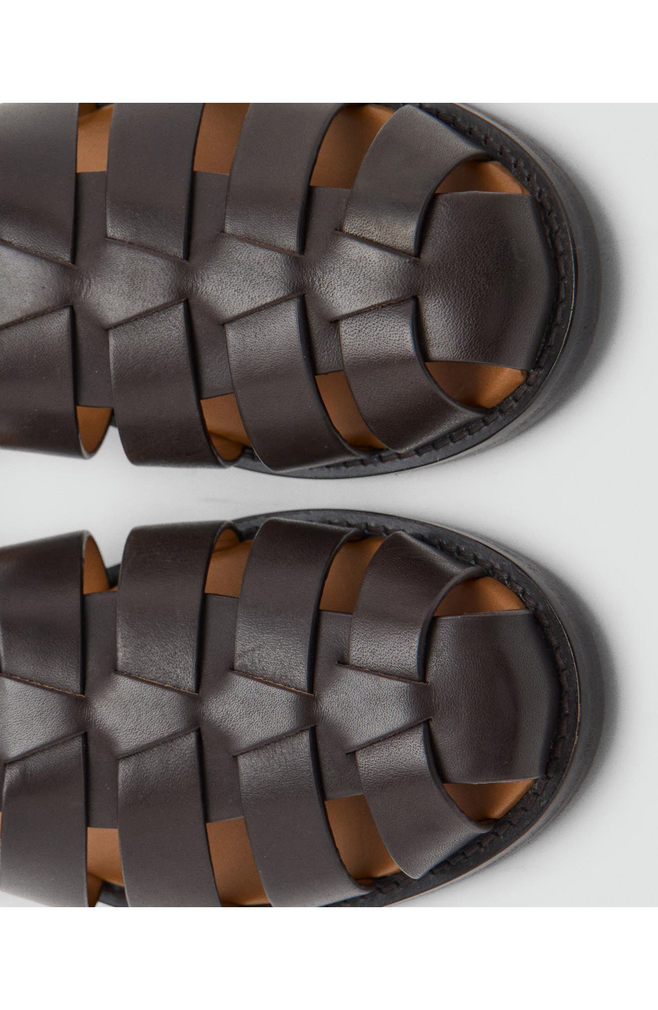 Leather Fisherman Sandal, Alternate, color, BROWN