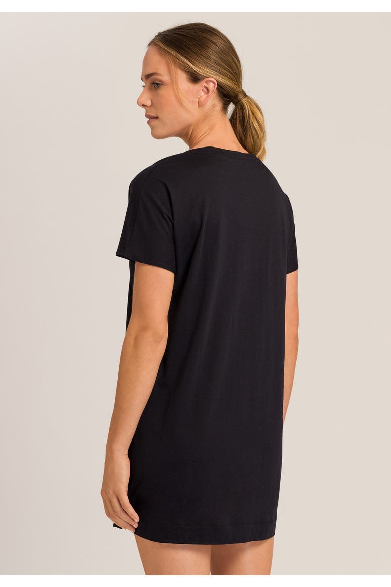Laura Cotton Blend V-Neck Bigshirt, Alternate, color, Black