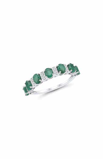 Frankie & Zoe 14K White Gold Emerald & Diamond Ring