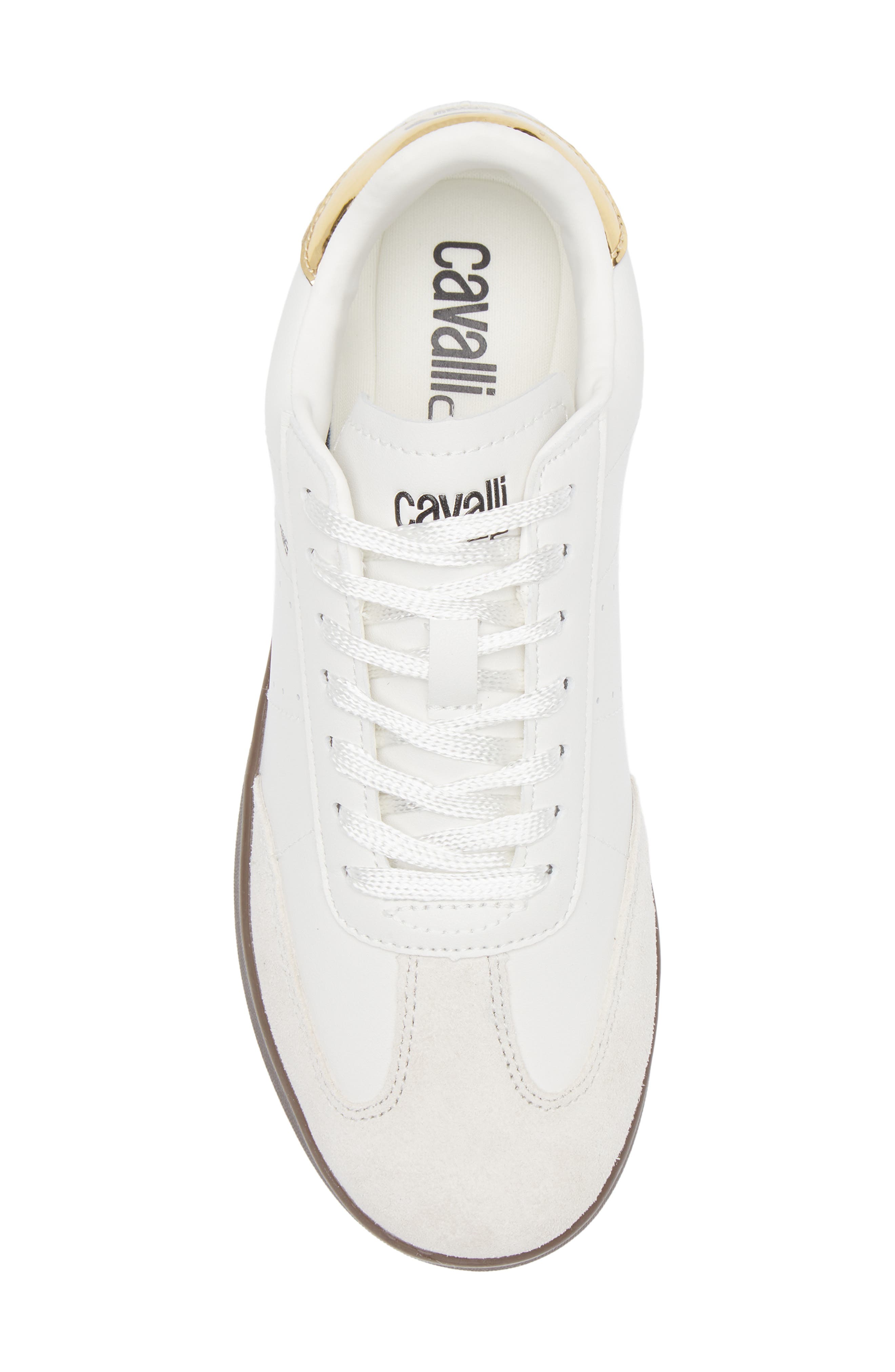 Roberto Cavalli Low Top Sneaker, Alternate, color, White Gold