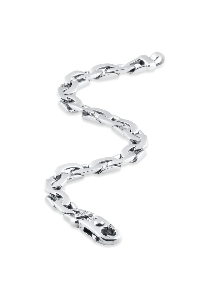 Braccio Men's 36 Gram Designed Link Solid Silver Bracelet 8.5", Alternate, color, Silver