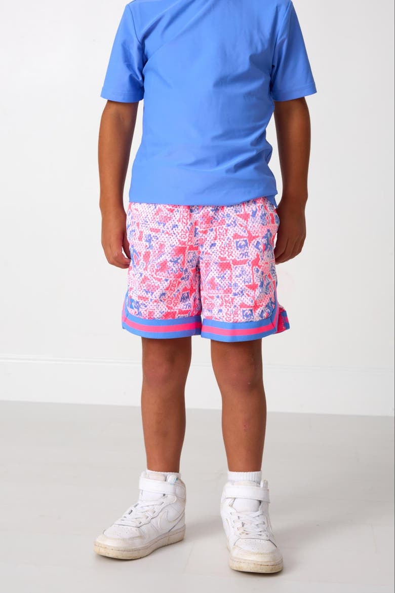 Boys Retro Mesh Basketball Short, Alternate, color, Drippy Print