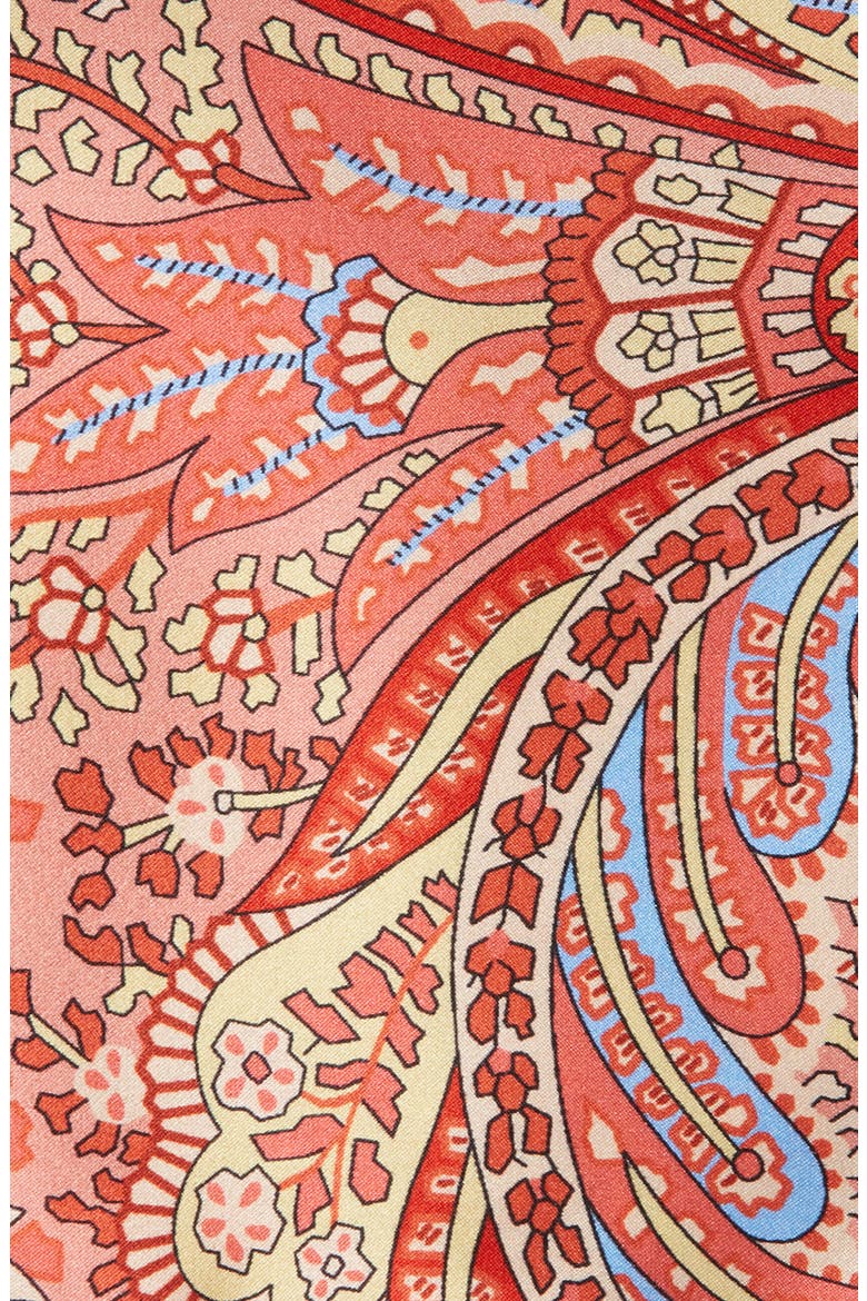Peach Paisley Silk Pocket Square, Alternate, color, PEACH