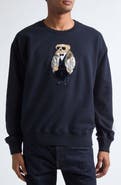 Ralph Lauren Purple Label Bear Patch Fleece Sweatshirt