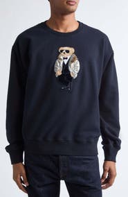 Ralph Lauren Purple Label Bear Patch Fleece Sweatshirt