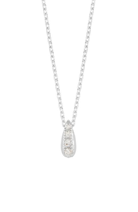 Teardrop Cubic Zirconia Pendant Necklace