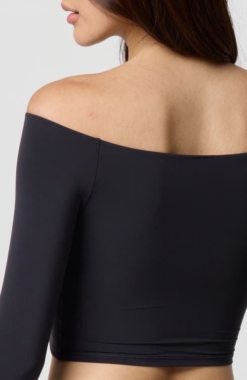 Florence By Mills Off The Shoulder Crop Top In Black