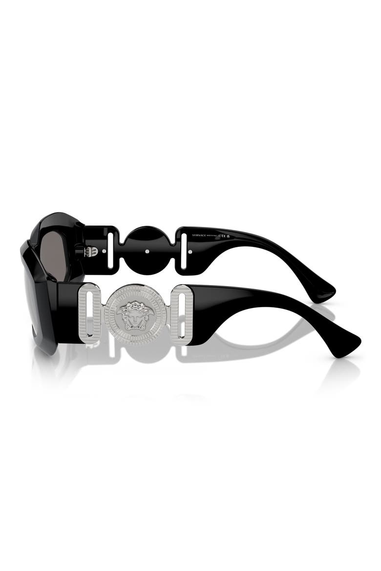 53mm Irregular Sunglasses, Alternate, color, BLACK