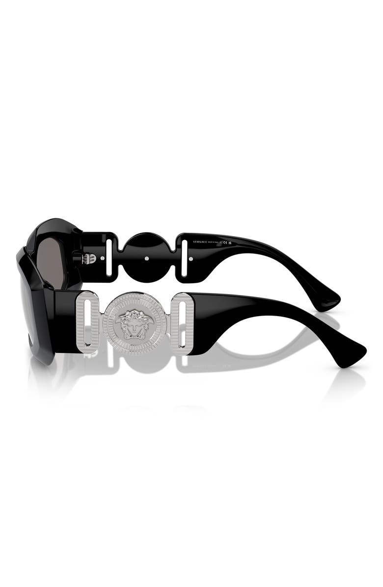 Versace 53mm Irregular Sunglasses, Alternate, color, Black