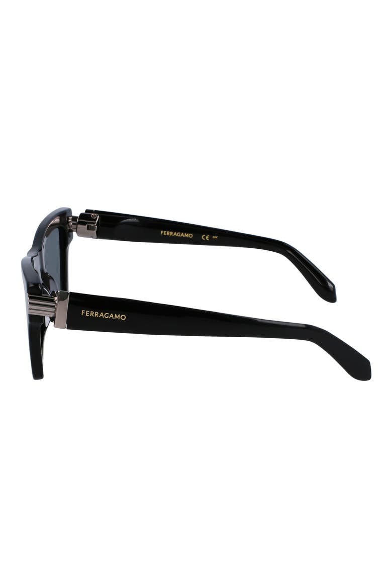 Prisma 52mm Rectangular Sunglasses, Alternate, color, BLACK