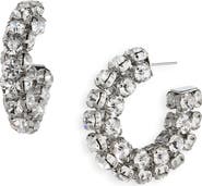 Area Crystal Hoop Earrings