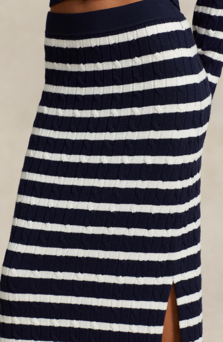 Polo Ralph Lauren Stripe Wool Blend Skirt, Alternate, color,