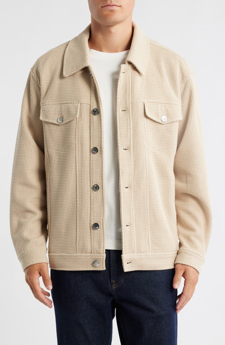 KROST Mesa Waffle Knit Trucker Jacket, Main, color, Beige