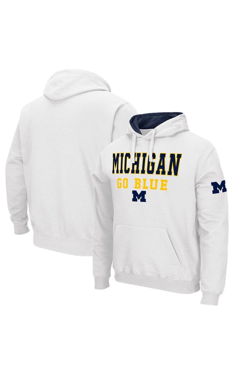 COLOSSEUM Men's Colosseum White Michigan Wolverines Sunrise Pullover Hoodie, Main, color, White