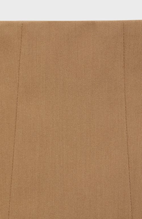 Mango Godet Midi Skirt In Medium Brown