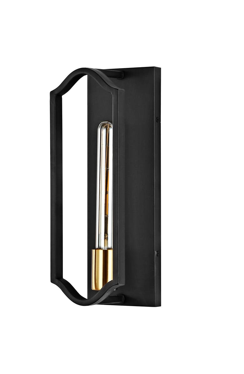 JONATHAN Y Chloe 1-Light Bohemian Farmhouse Iron LED Sconce, Alternate, color, Oil Rubbed Bronze/Brass Gold