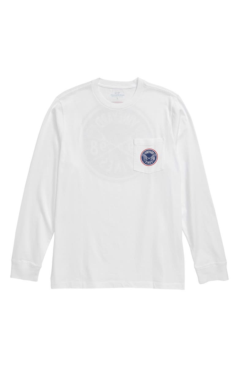 vineyard vines Lacrosse Crest Long Sleeve Pocket T-Shirt, Main, color, 