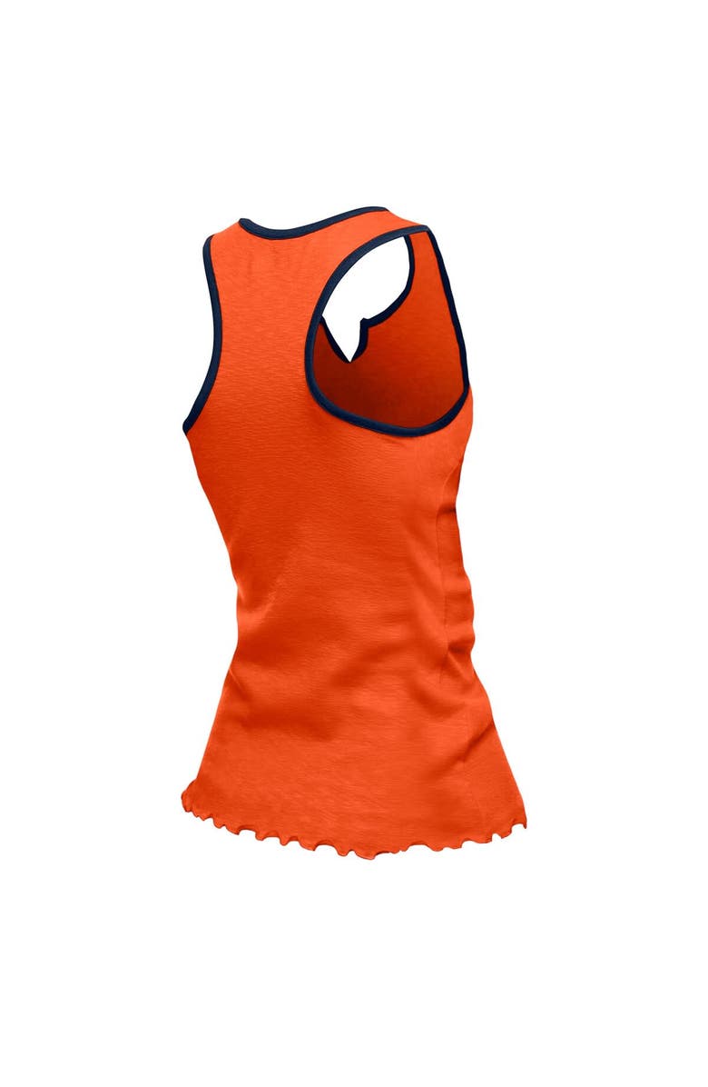 New Era Women's New Era  Orange Denver Broncos Lettuce Hem Notch Neck Tri-Blend Tank Top, Alternate, color, 