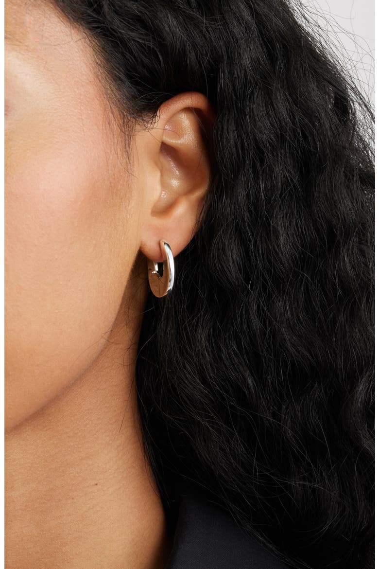 2 Pairs of Polished Huggie Hoop Earrings, Alternate, color, SILVER