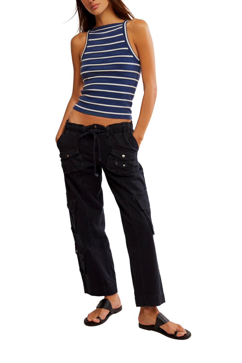 Mia RIb Stripe Crop Tank, Alternate, color, NAVY COMBO