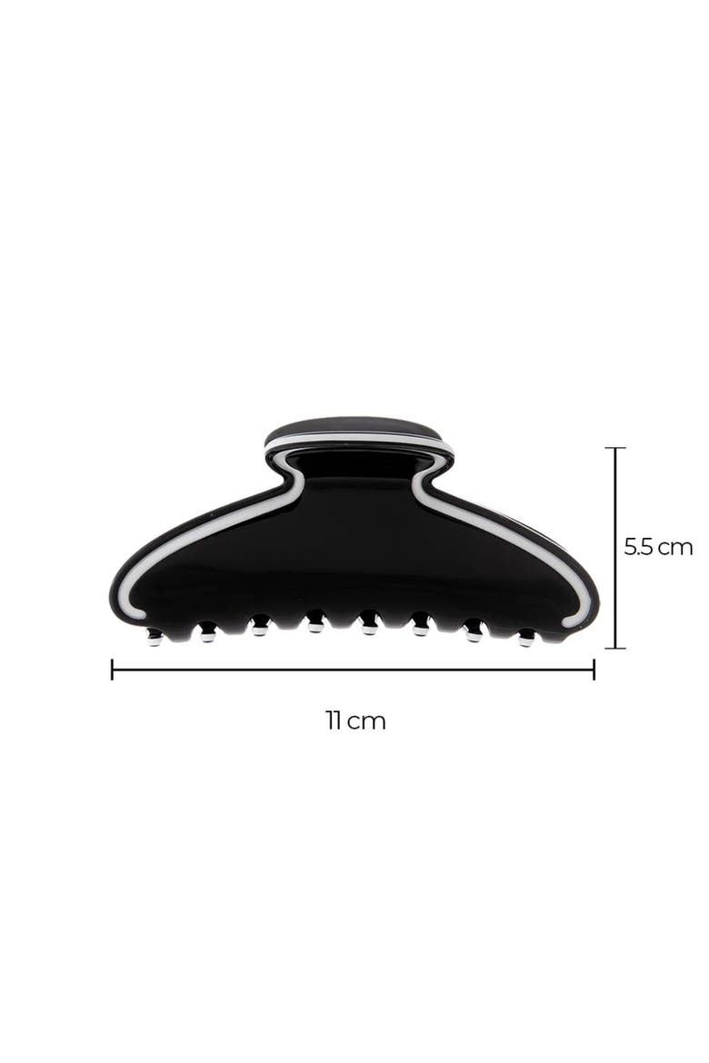 Two Tone Rimmed Acetate Claw Clip, Alternate, color, Black